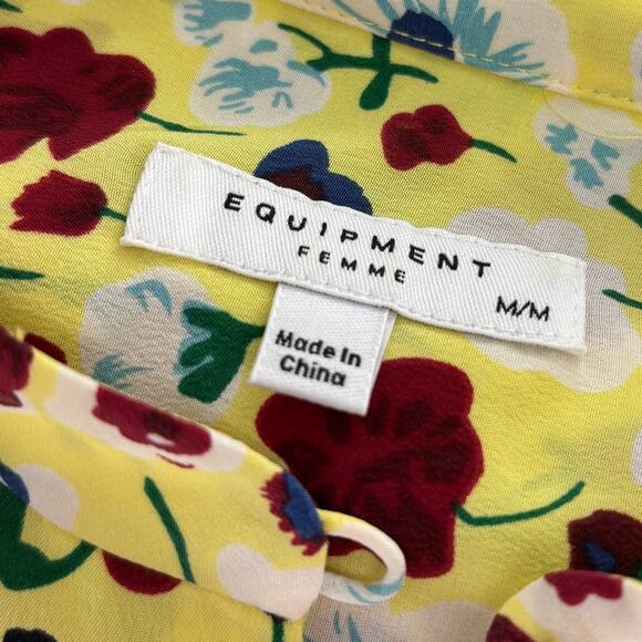 Equipment Yellow Limelight Multi Floral Cornelia Button Up Blouse - Picture 11 of 12